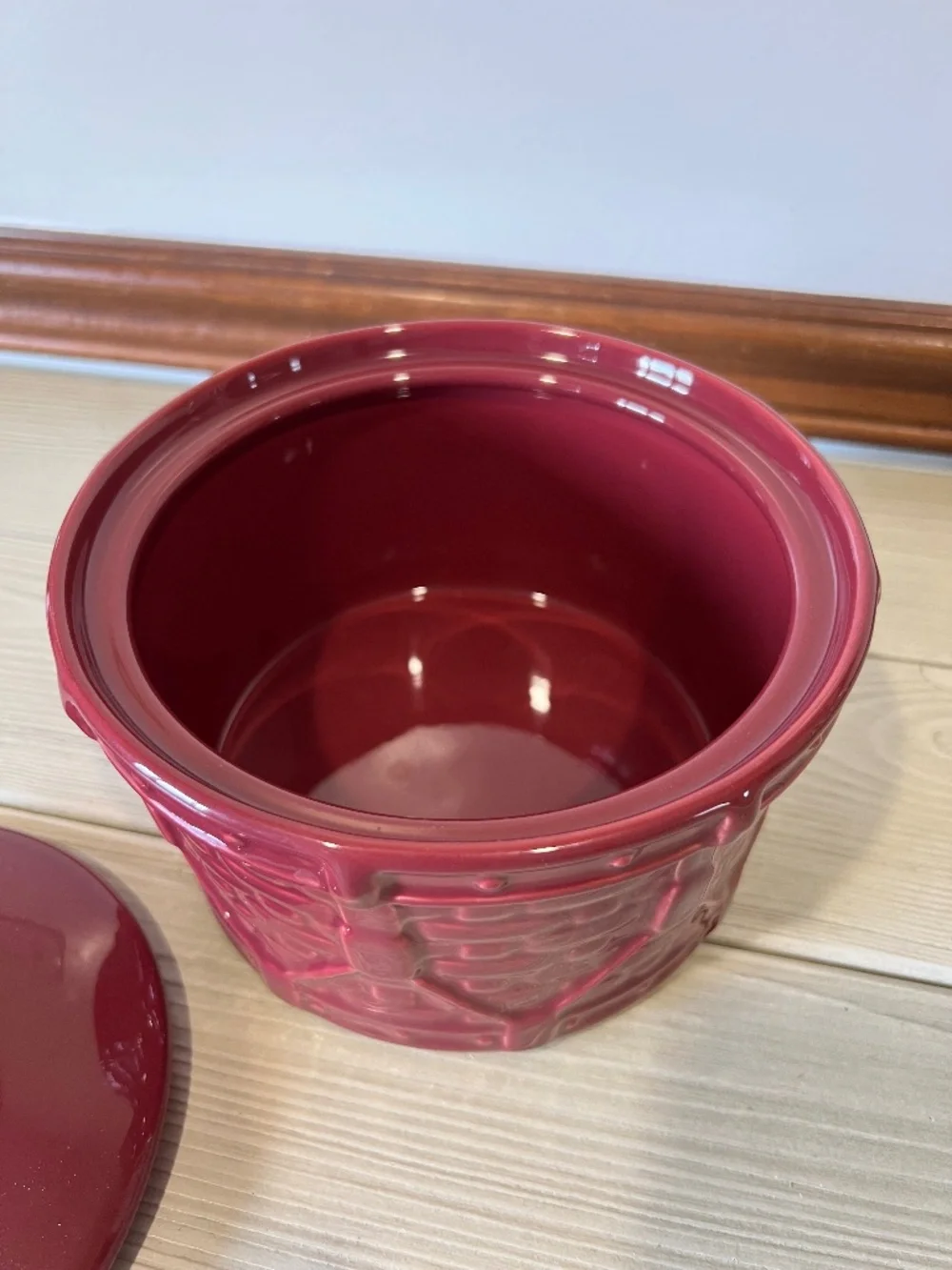 Longaberger Woven Traditions Drum Crock Paprika Red 30485